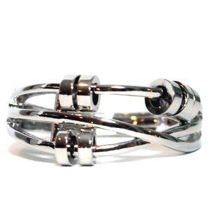 ˚˖𓍢Unisex Silver Fidget Spinner Anxiety ADHD Stress Relief Restless Energy Ring